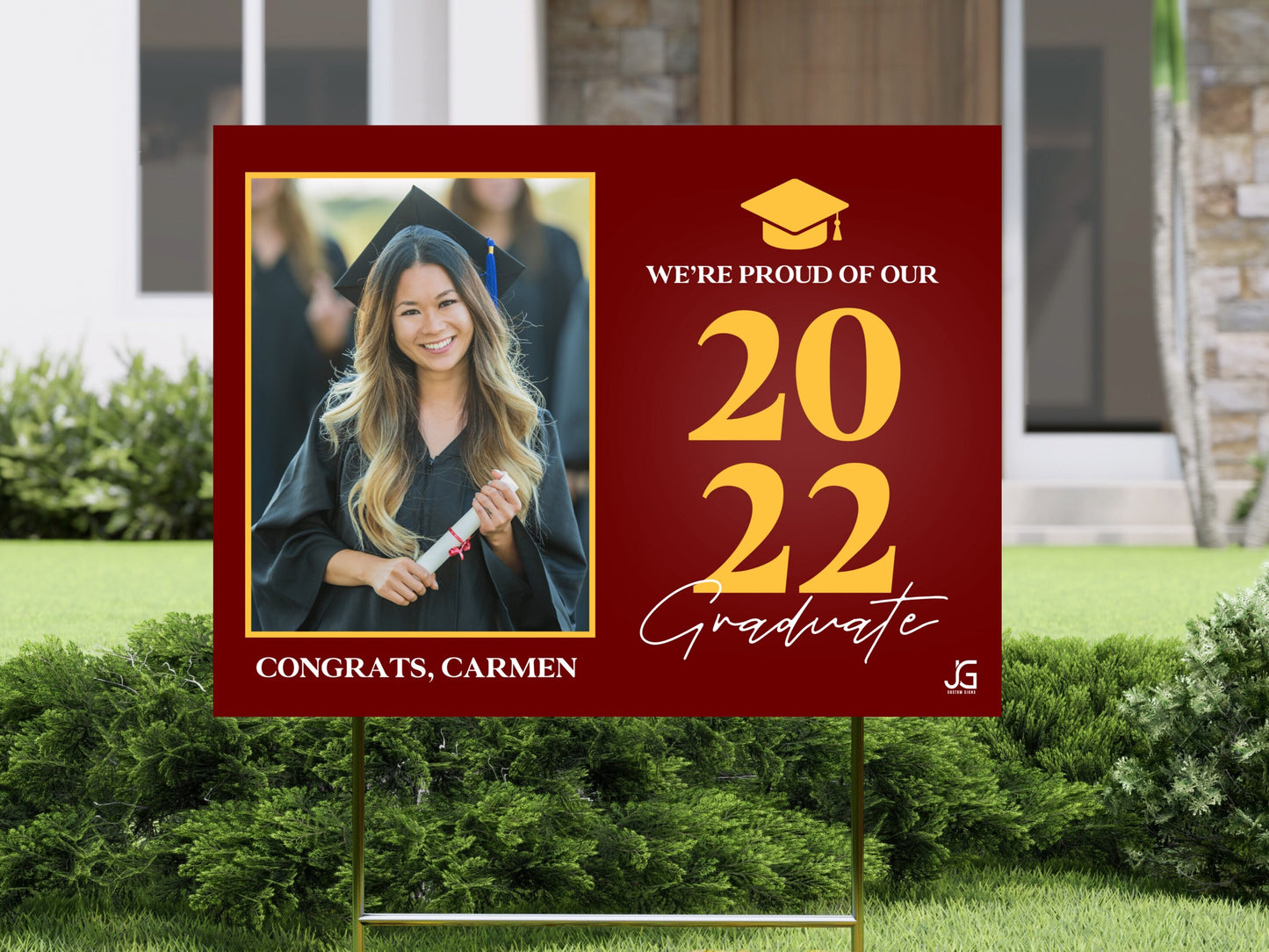 GRADUATION YARD SIGN - BURGUNDY